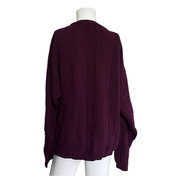 Vintage Eddie Bauer Purple Knit Sweater Cotton Oversized Mens Size Small S - Picture 2 of 6